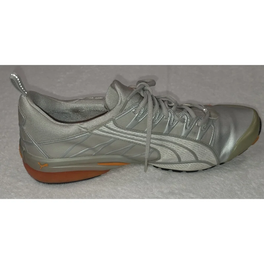 Puma Chrome Silver/Grey with Orange Accents Sneakers Size 13 US